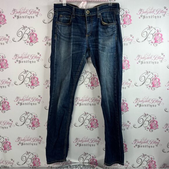 Rag & bone Dre jeans distressed dark blue Classic Blue Women's Jeans - Picture 1 of 12